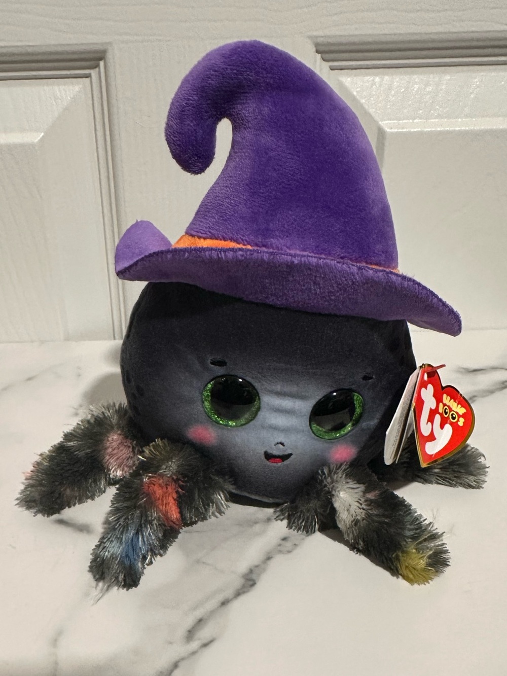 Ty Beanie Boo’s Plush Spider Witch Weaver with Green Eyes